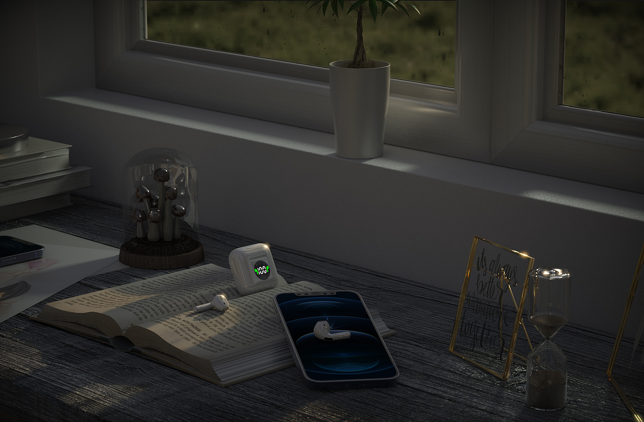 产品渲染 - 蓝牙耳机