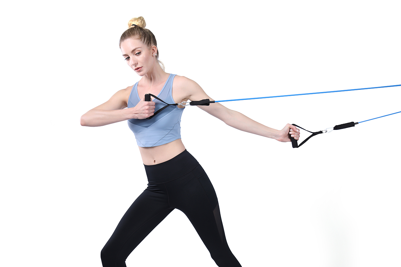 健身瑜伽拉力绳人像拍摄