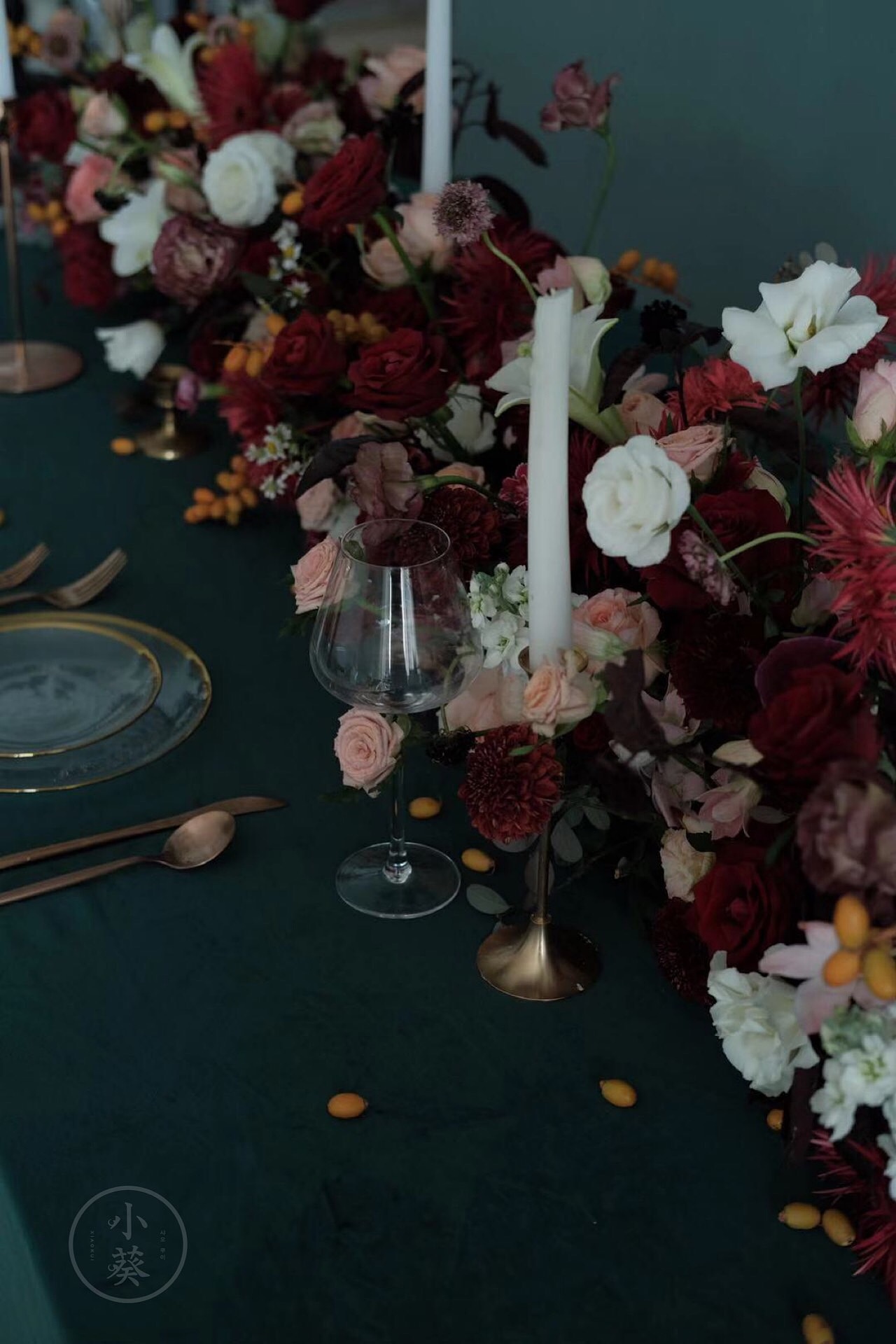 花艺西式长形桌花设计