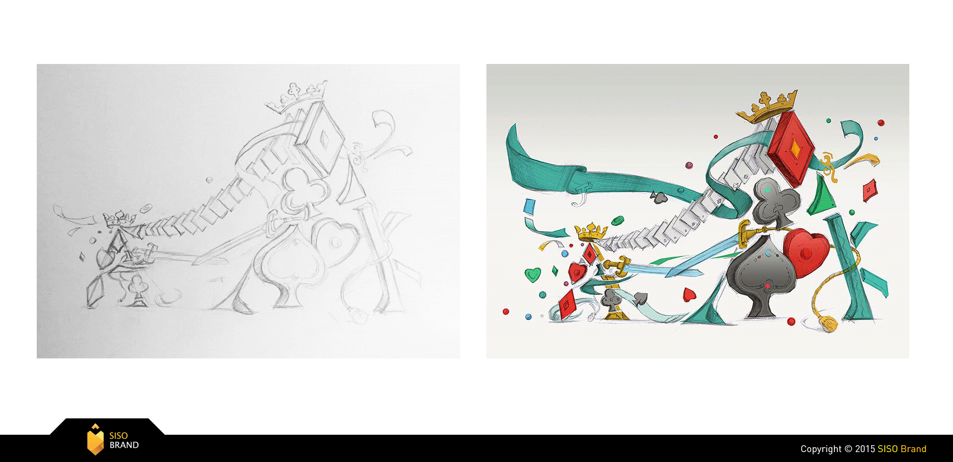 桥牌kv创作流程示意