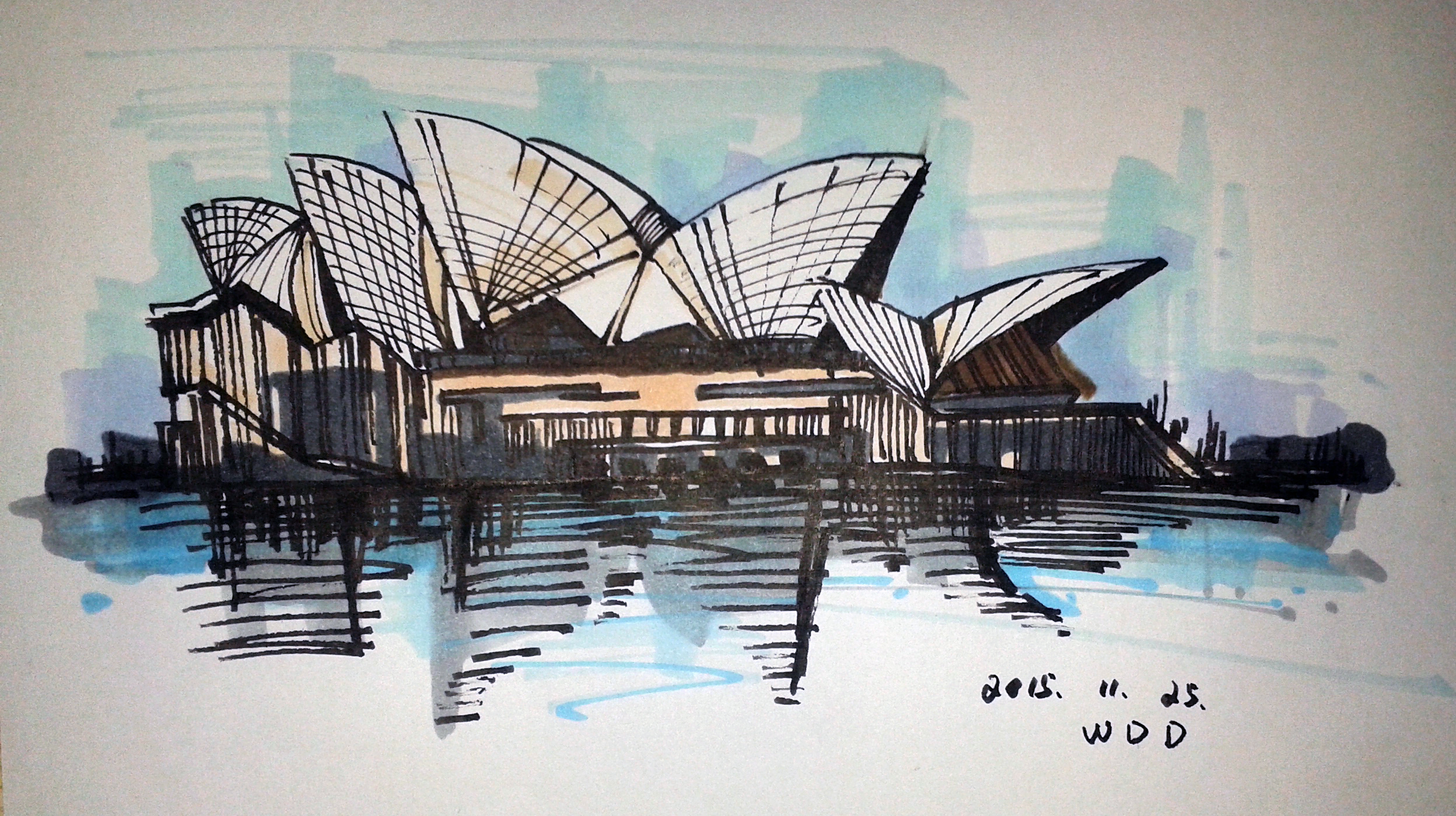 悉尼歌剧院怎么画简单图片