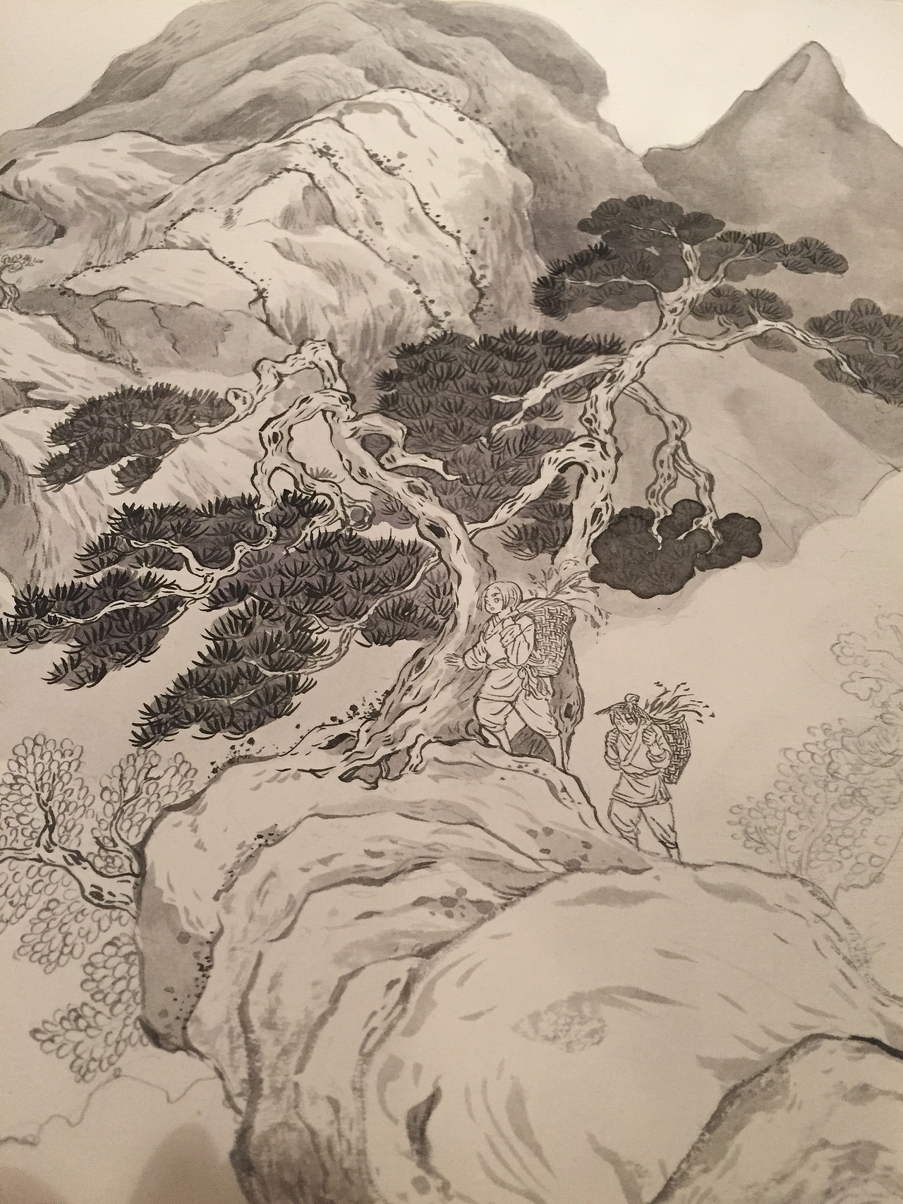 集古斋-回忆 水彩过程