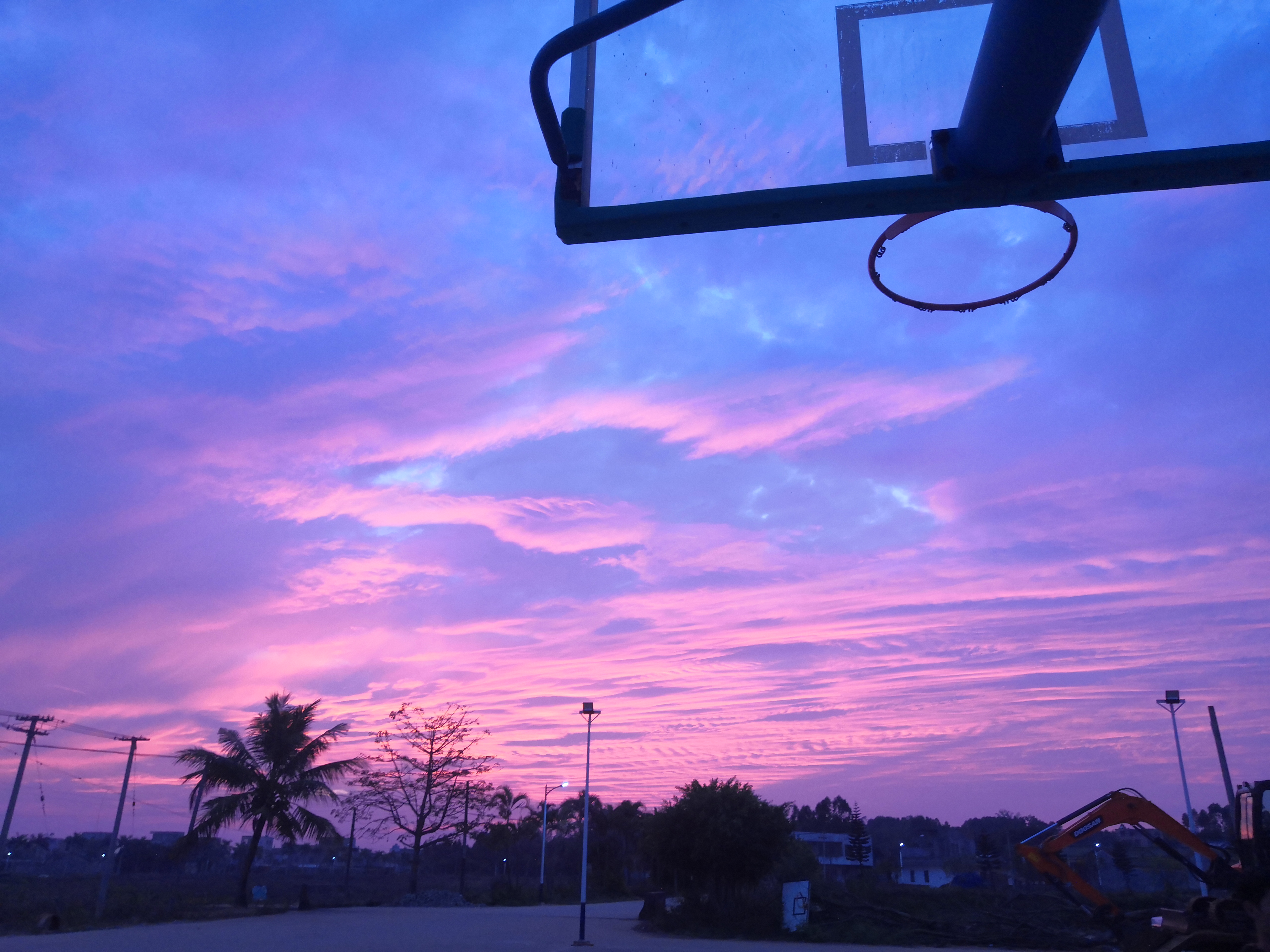 篮球夕阳图片 背景图片