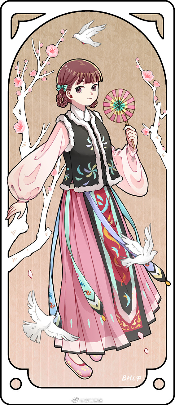 纸工艺品与汉服少女（图ZMjYwOTMzMjI4） - 商业插画 - 站酷设计师Mint凉釉原创素材 - 站酷ZCOOL