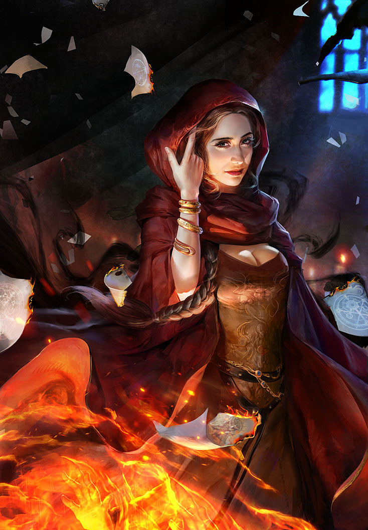 冰与火同人红姨cg游戏原画插画教程手绘