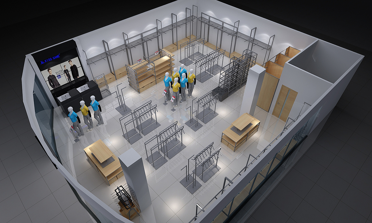 服装店道具、服装店货架设计，服装店陈列架，服装卖场（图ZMTU5NzYxNzU2） - 工业用品/机械 - 站酷设计师广州山月货架小尹原创素材 - 站酷ZCOOL