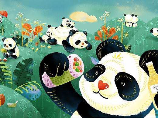 熊猫饭团-形象插画（个人主页-ZNDExMDM1ODQ=） - 商业插画 - 站酷设计师高子晞原创素材 - 站酷ZCOOL
