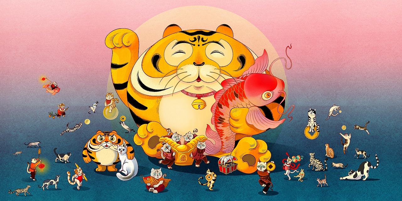 招财虎小橙（图ZMjM1MTA5NDI4） - 创作习作 - 站酷设计师猫站长原创素材 - 站酷ZCOOL