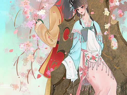 根据中国经典四大越剧的插画创作！