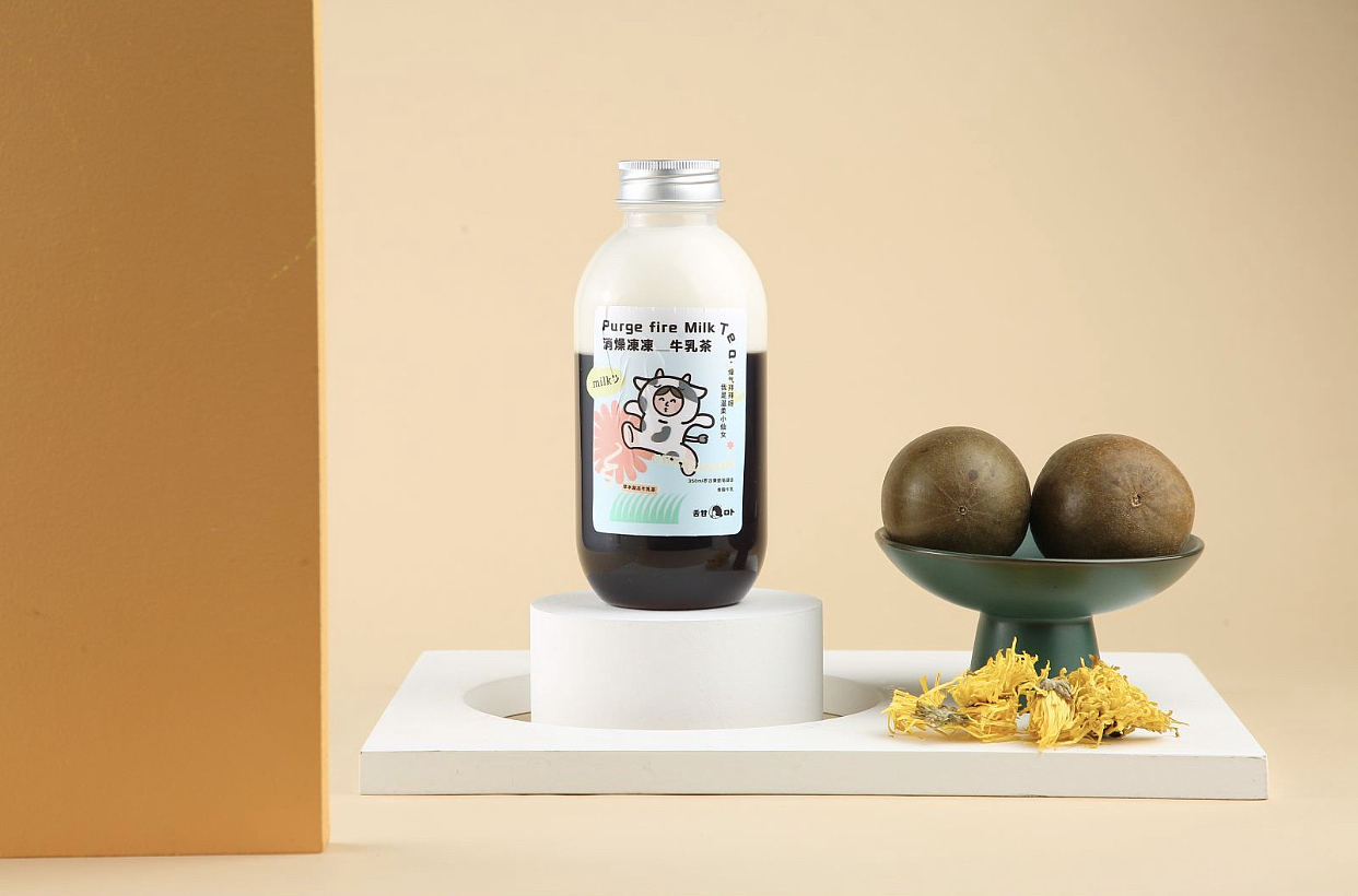 草本牛乳茶插画包装摄影（图ZMjk3ODU5MDI4） - 包装 - 站酷设计师iCY_REI原创素材 - 站酷ZCOOL