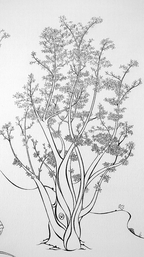 二:种茶 采茶 运茶 白描