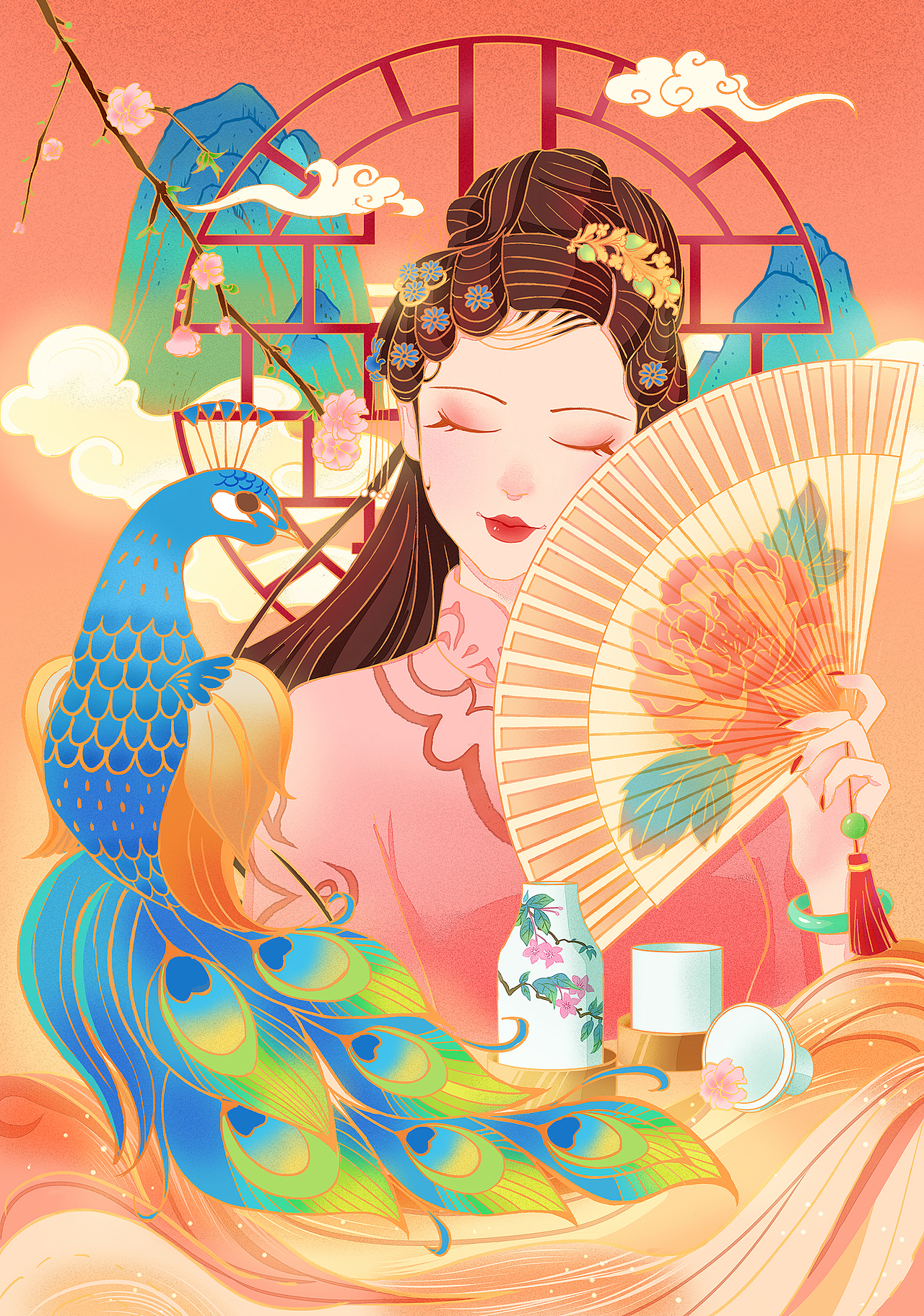 江山美人图（图ZMjUwNjE5MTA0） - 艺术插画 - 站酷设计师宁檬唐原创素材 - 站酷ZCOOL