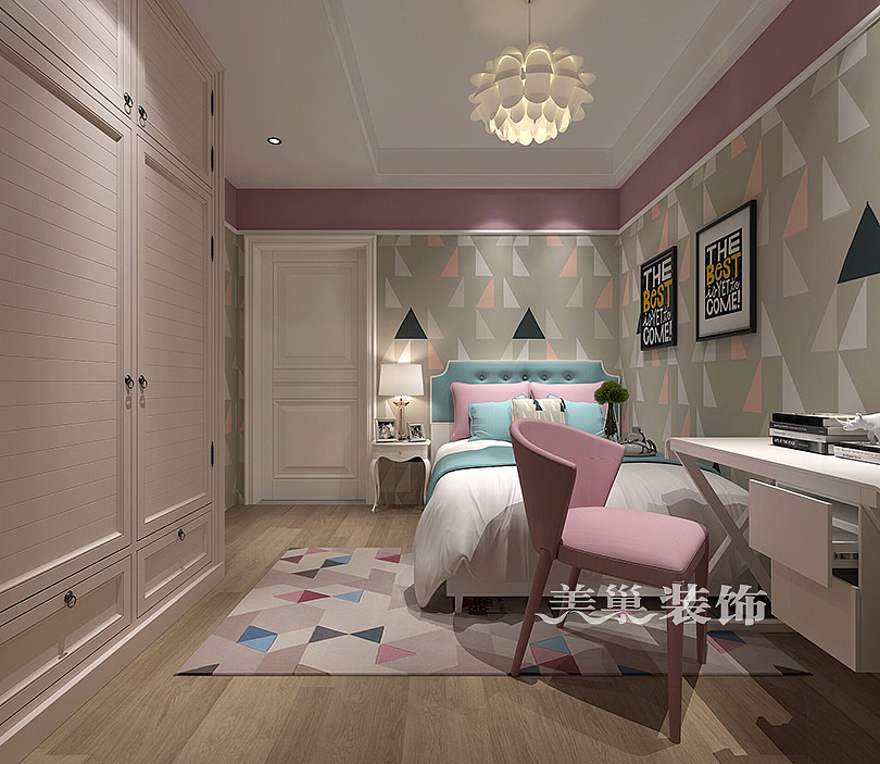 金龙紫东郡136平三室装修新中式装修样板间设计