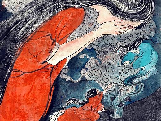 嗨插画获奖作品《孟姜女哭长城》