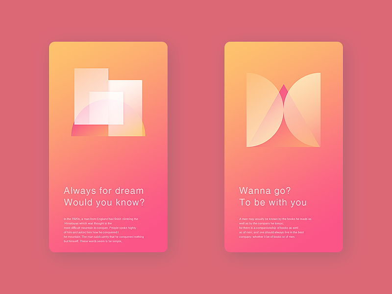 渐变风界面练习（图ZNjA4NzgyODQ=） - APP界面 - 站酷设计师可尼基哇原创素材 - 站酷ZCOOL