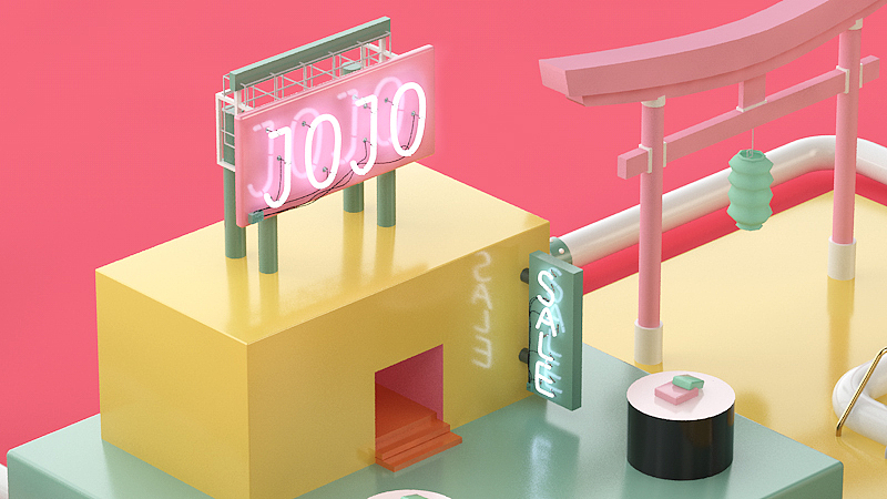 C4D作品《TOKYO》!!banner原创练习