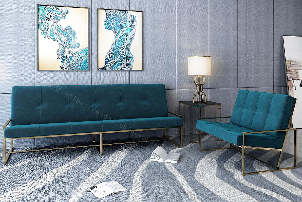 现代简约沙发、新中式沙发沙发凳休闲沙发