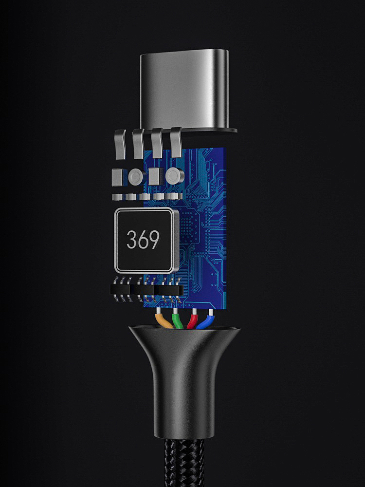 一组USB数据线视频动画C4D/OC建模渲染练习