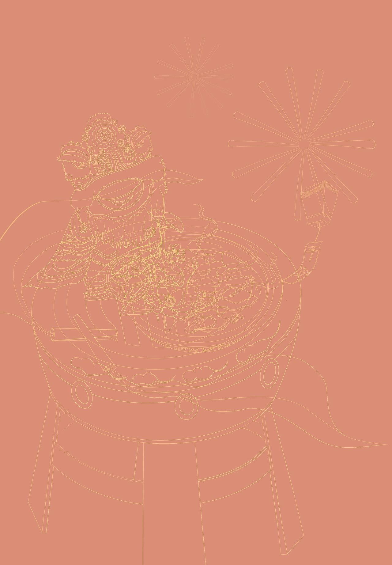 元宵國(guó)風(fēng)插畫（圖ZMjQ0NjM2ODQw） - 其他平面 - 站酷設(shè)計(jì)師老蝸牛jj原創(chuàng)素材 - 站酷ZCOOL