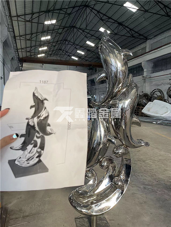 海洋动物景观雕塑系列/不锈钢海豚雕塑（图ZMjc5NTM3NzY4） - 雕塑 - 站酷设计师高端金属制品原创素材 - 站酷ZCOOL