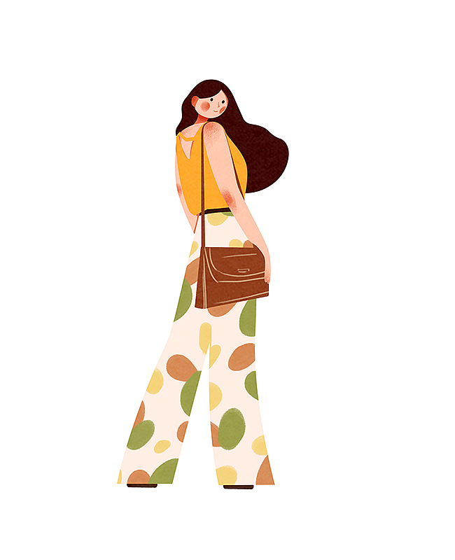 一组扁平化人物造型插画练习