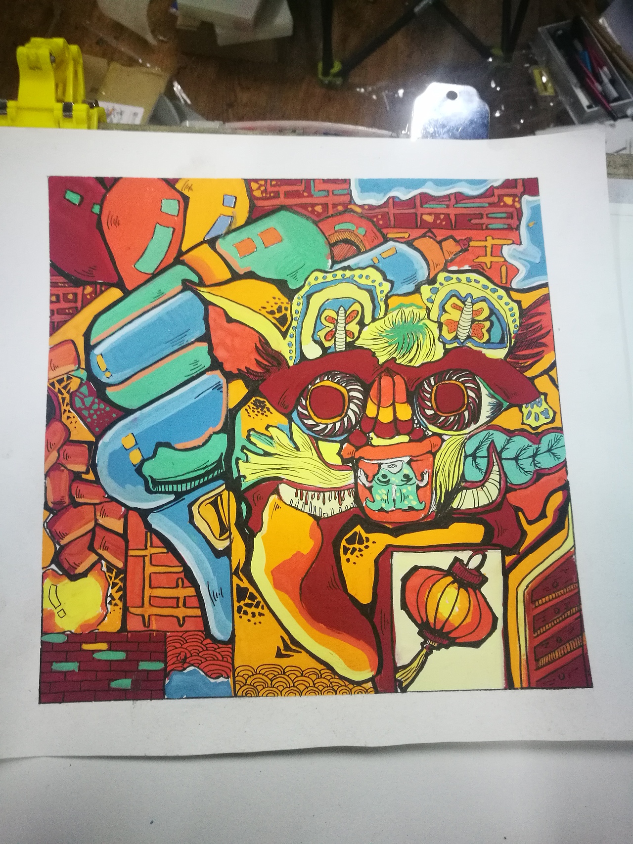 （年味2）彩色装饰画（图ZMTY4MTE1MDI0） - 新锐潮流插画 - 站酷设计师thinkoo原创素材 - 站酷ZCOOL