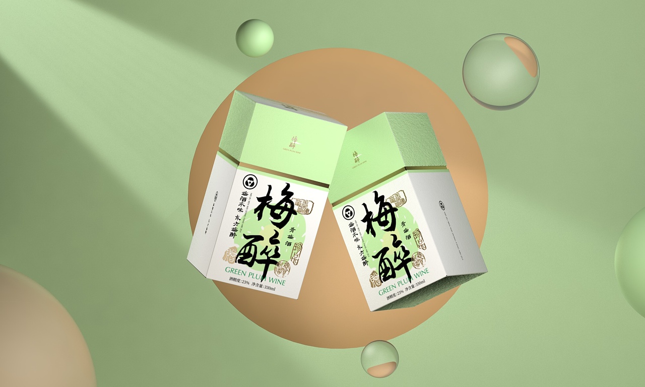 青梅酒/包装渲染