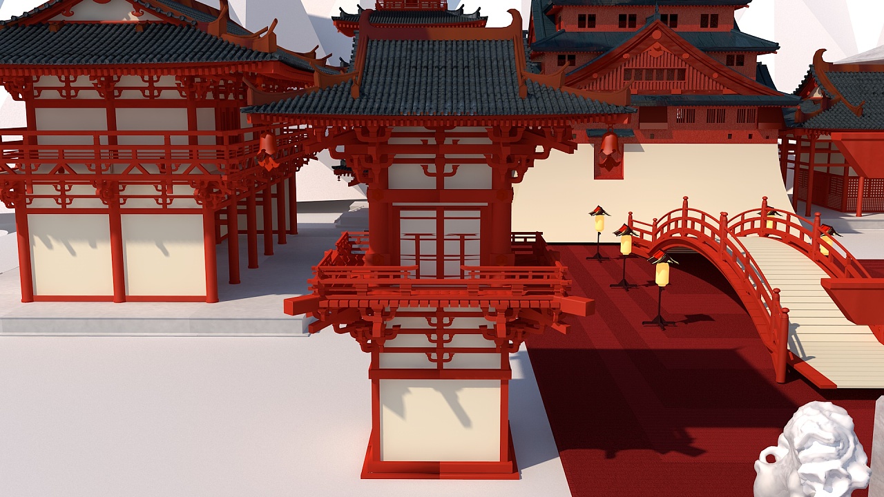 c4d故宫建筑海报