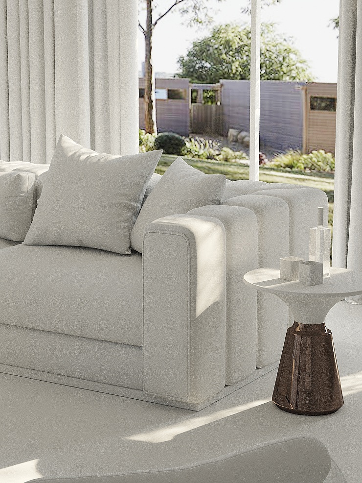 现代轻奢客厅沙发丨现代意式家具电商效果图渲染