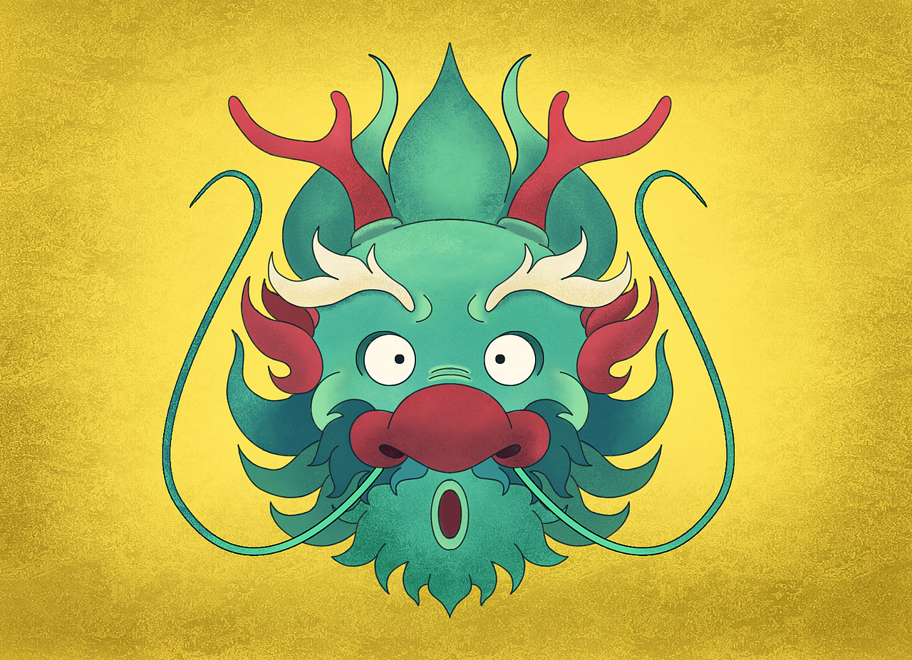 复古龙头|插画|创作习作|肖月白_原创作品-站酷zcool