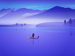 扁平风唯美插画