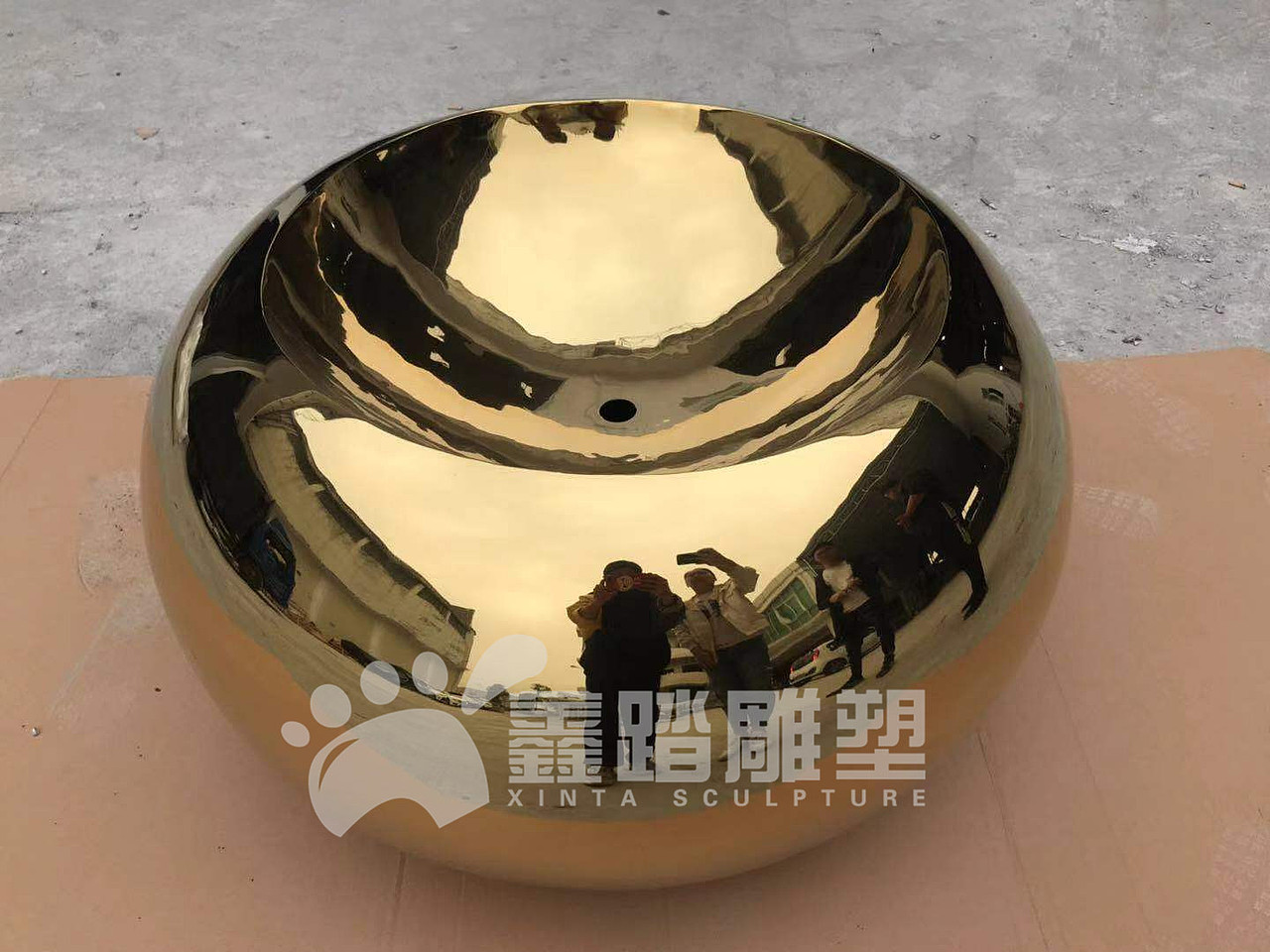 镜面钛金弧形不锈钢水钵