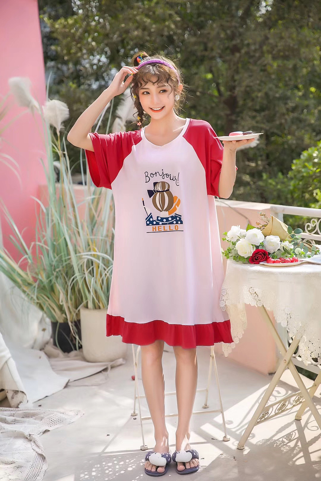 睡衣家居服睡裙衬衫短袖T恤休闲家居套装模特拍摄拍照（图ZMjAzOTExNTYw） - 人像摄影 - 站酷设计师北斗摄影原创素材 - 站酷ZCOOL