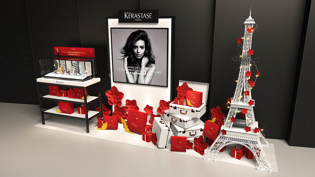 卡诗2019年圣诞，CNY小展台 booth（图ZMjMxNDQwNzg4） - 展陈设计 - 站酷设计师憨憨的小傻蛋原创素材 - 站酷ZCOOL