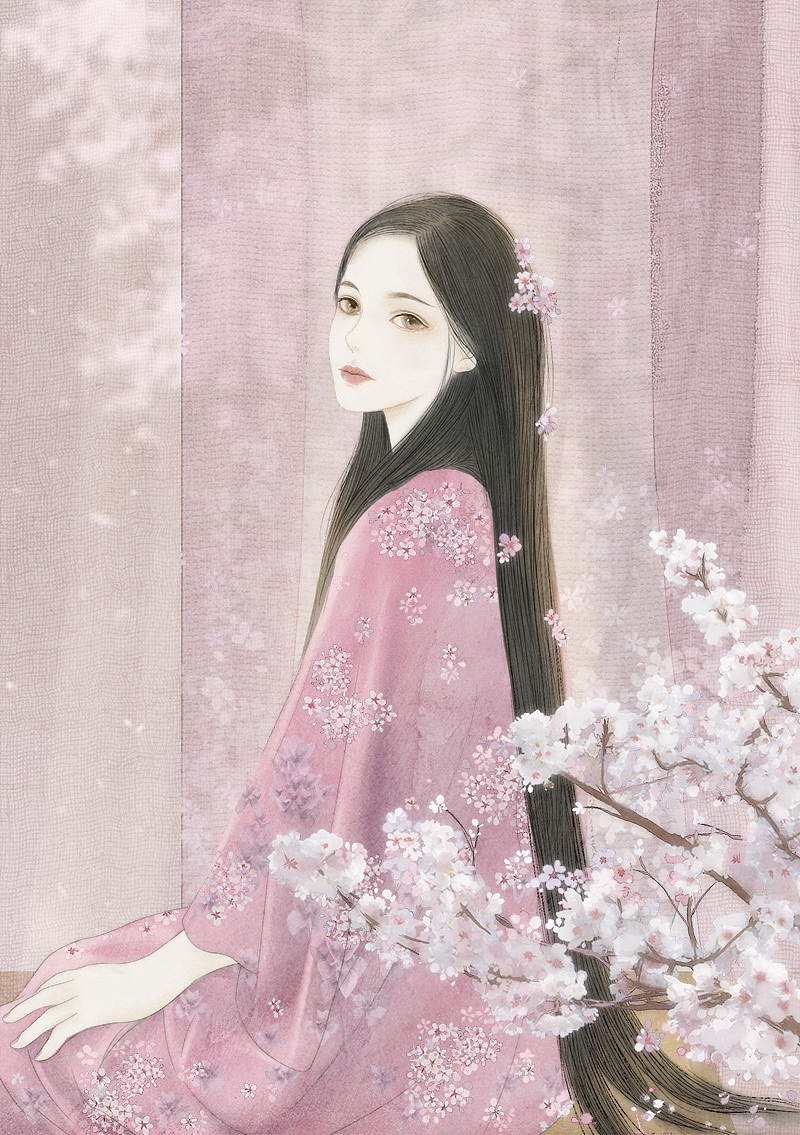花间意（图ZMjA0MjAxMjI4） - 艺术插画 - 站酷设计师RedMatcha_原创素材 - 站酷ZCOOL