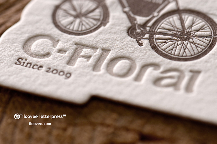 一生为花忙，全新@C-FLORAL 鲜花生活馆形象名片@纸品的美好凸版社 letterpress作品