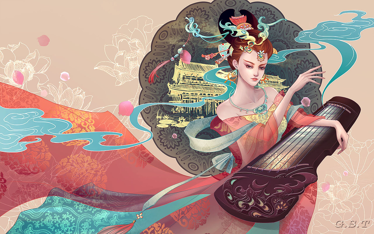 古琴古风美人《入琴阙》