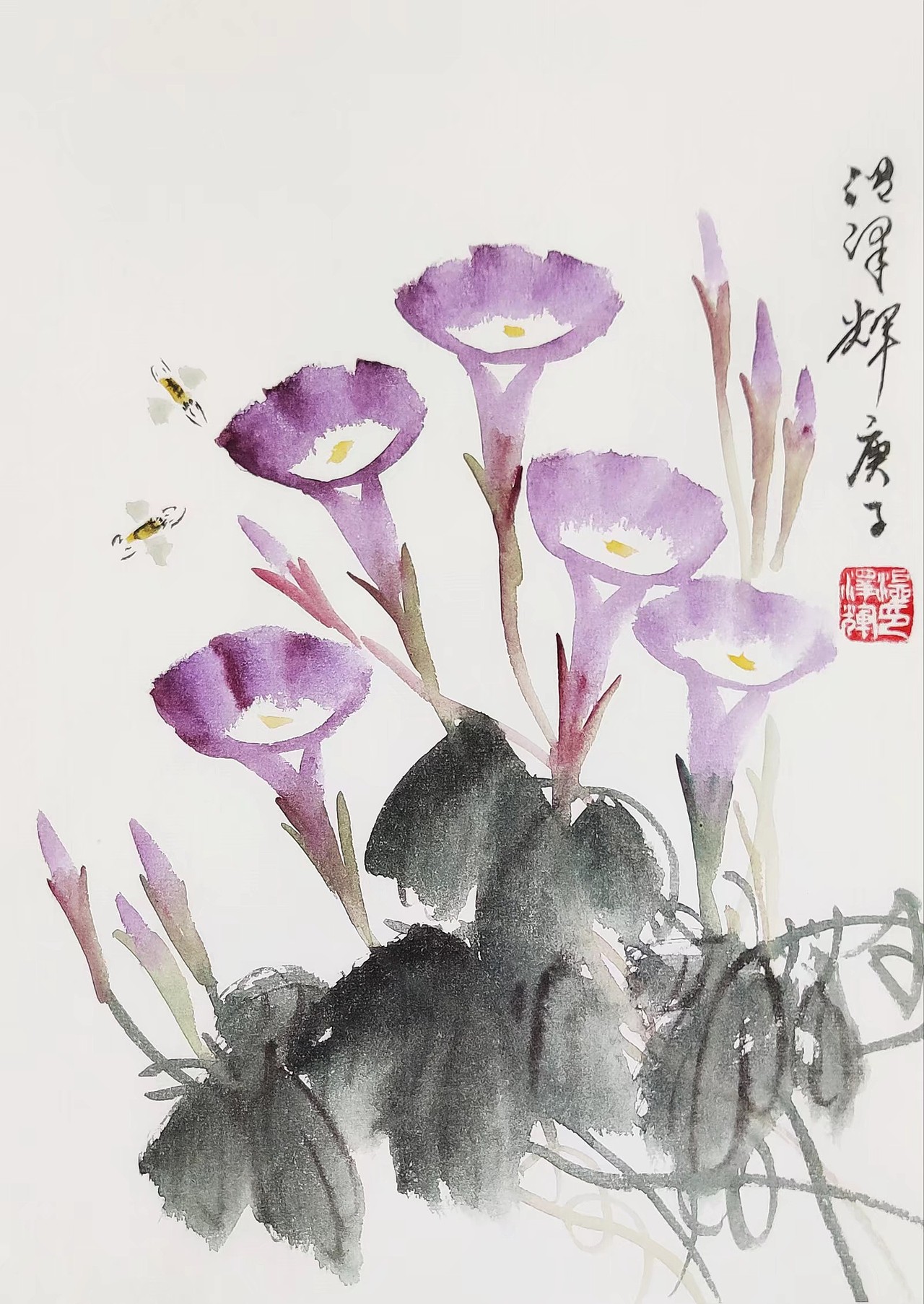 温泽辉水墨画《春天系列》