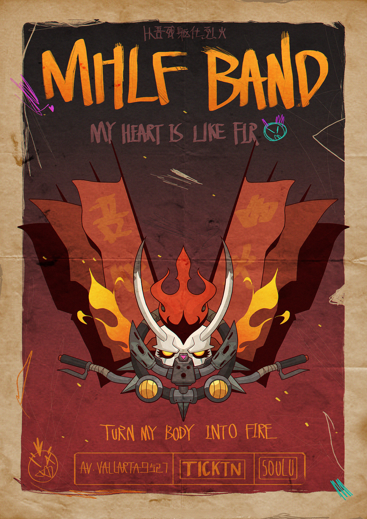 我心如火乐队 MHLF BAND（图ZMjgxMDUyNDcy） - 游戏原画 - 站酷设计师甲鱼baku原创素材 - 站酷ZCOOL