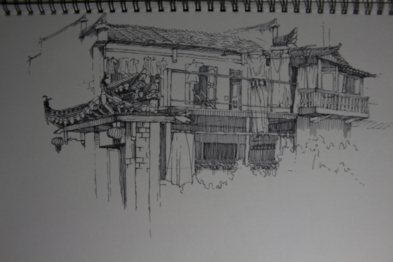 大学时期的黄山写生