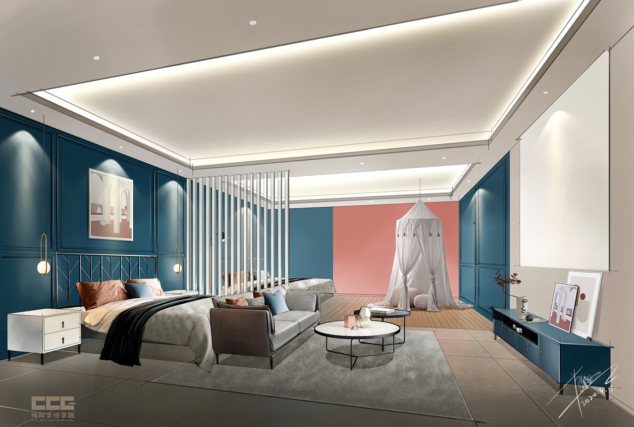 纯粹电脑手绘效果图——民宿案例鉴赏