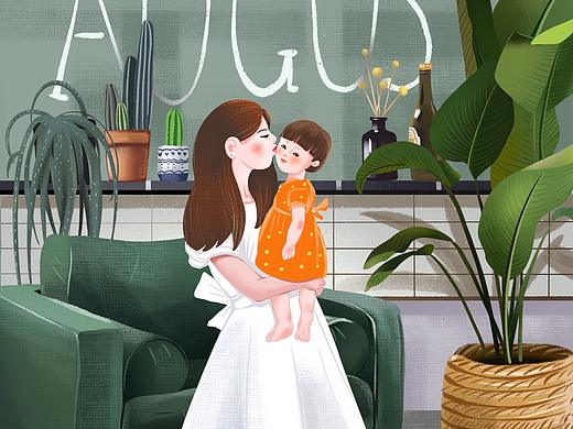 小宇和妈妈（个人主页-ZNDcxNjEyMjA=） - 商业插画 - 站酷设计师戈多的多原创素材 - 站酷ZCOOL