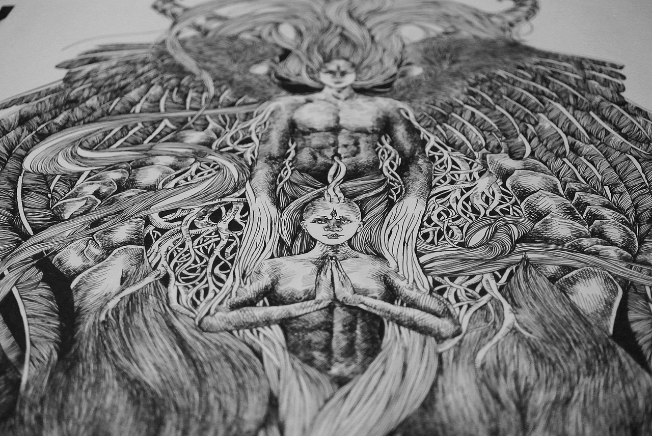 黑白绘- 双子座的臆想（图ZNDA4NzkxMTI=） - 商业插画 - 站酷设计师鸦鸦永远原创素材 - 站酷ZCOOL