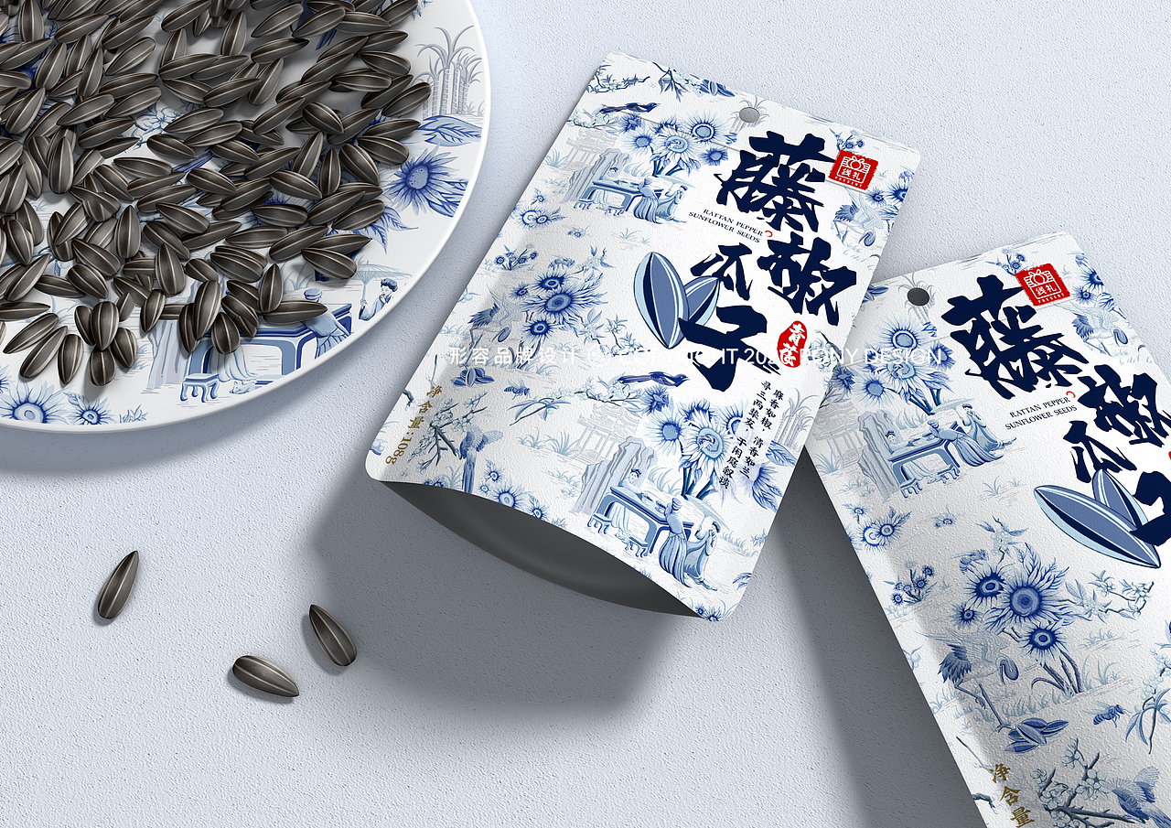 线礼青花瓜子包装设计