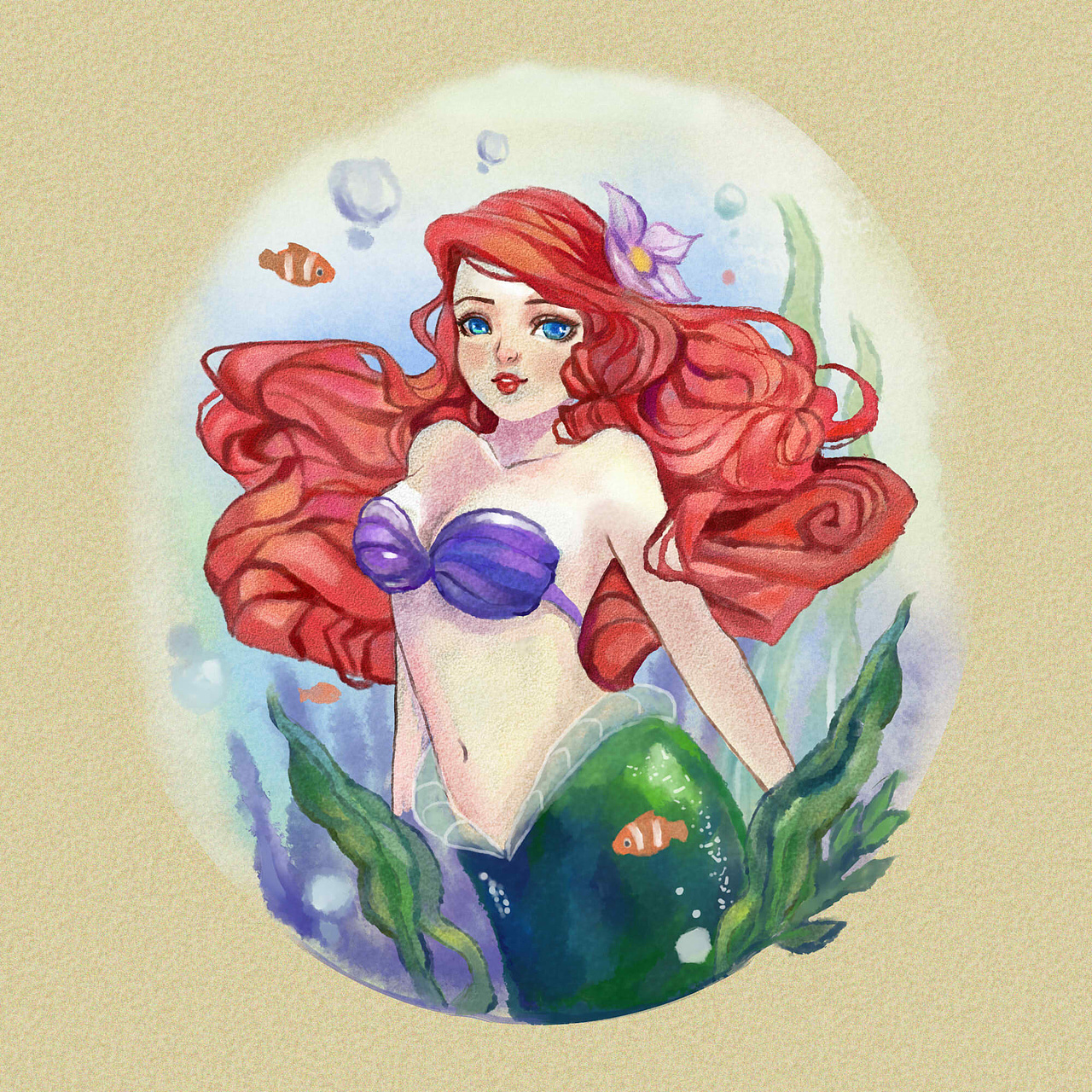 小美人鱼|插画|创作习作|伟大的院长_原创作品-站酷zcool