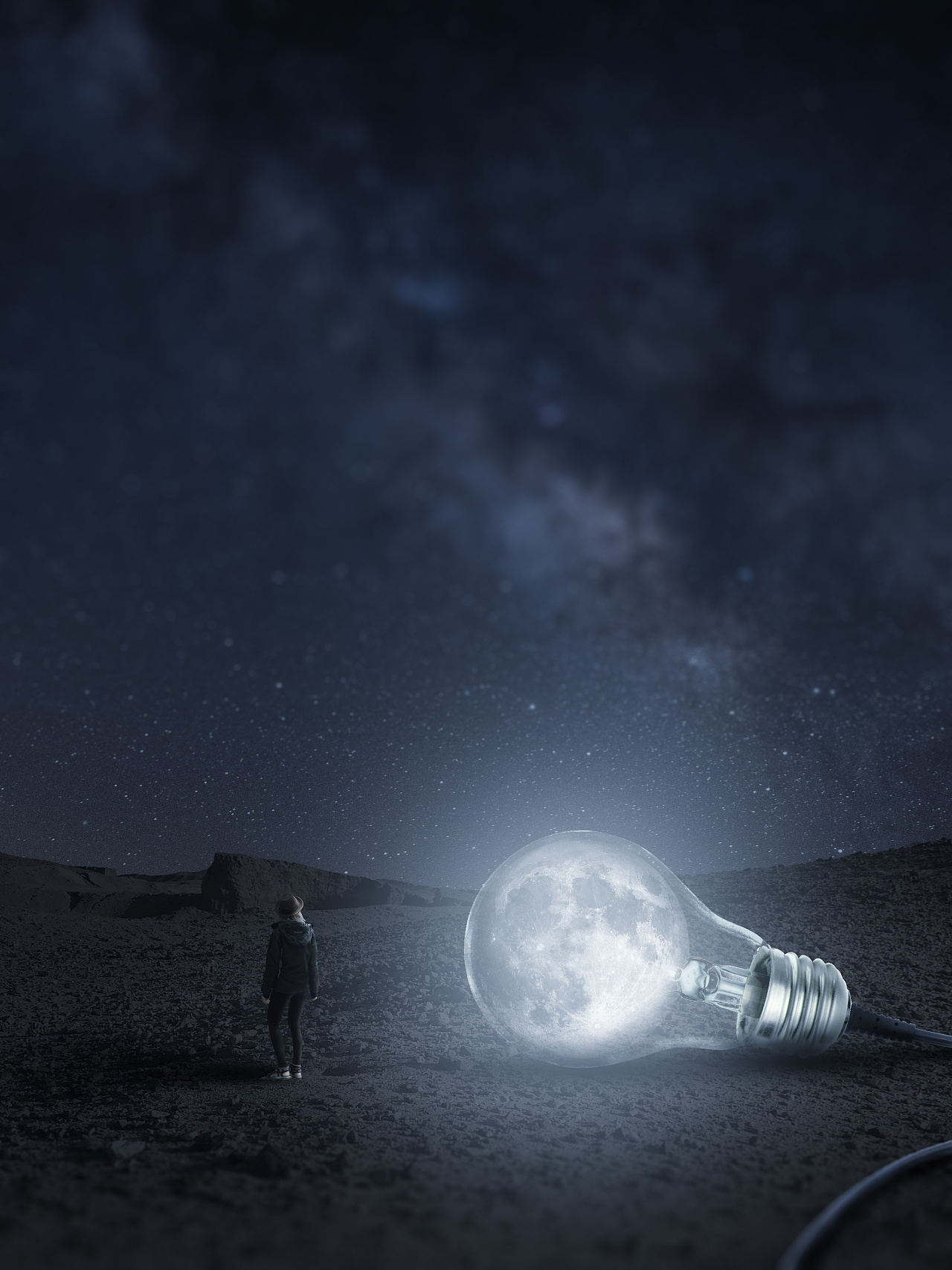 【ps教程】手把手教你合成灯泡里的月亮 dailypixel