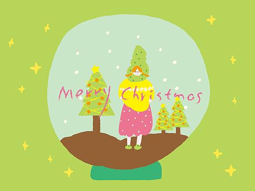 原创圣诞插画 护手霜包装设计