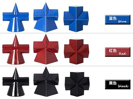 星派家居-现代几何雕塑体陶瓷摆件书房电视柜装饰摆件