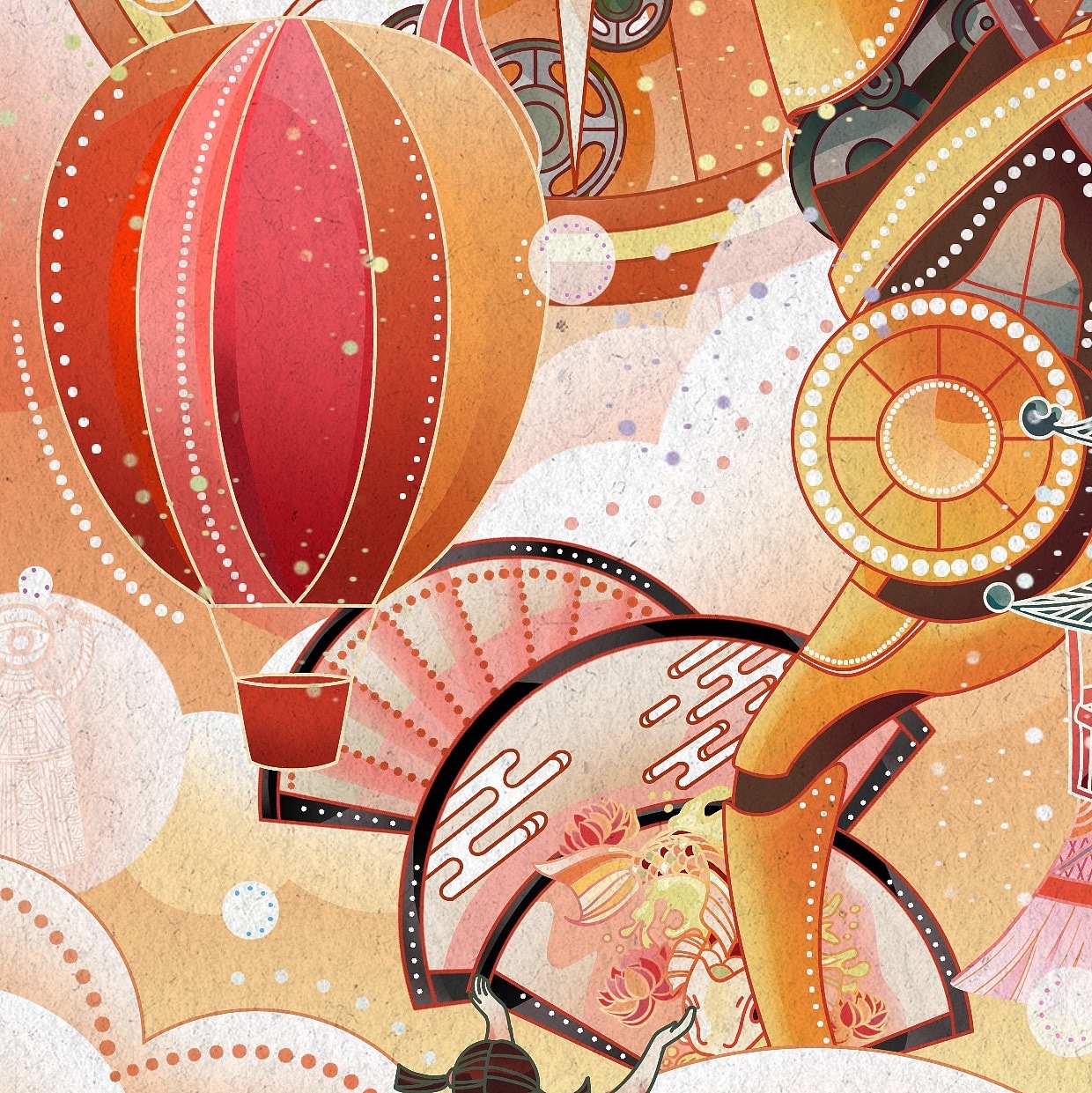 中国风插画—中式童话（六一儿童节）（图ZMzAyOTg0OTIw） - 商业插画 - 站酷设计师素大炉原创素材 - 站酷ZCOOL