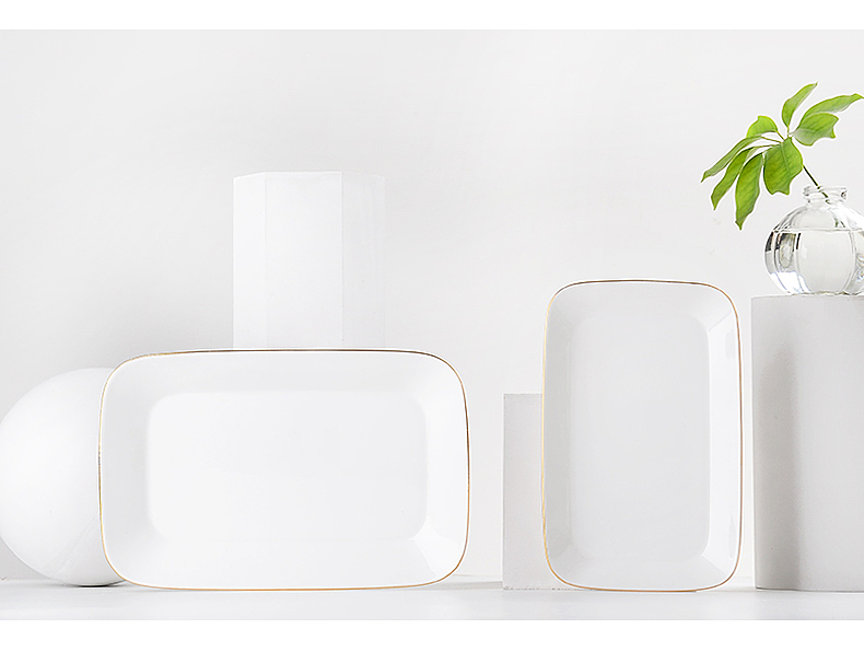 长方形深盘子日式家用创意长方陶瓷汤盘鱼盘寿司盘